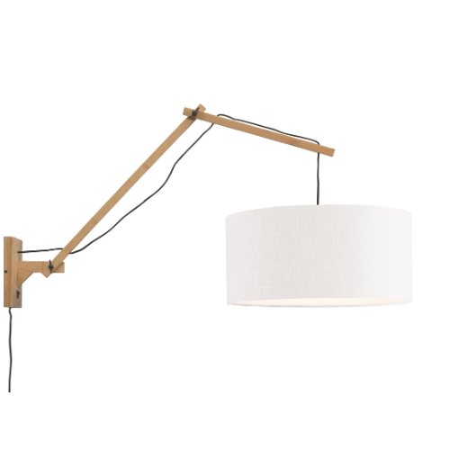 Good&Mojo Wandlamp Andes bamboe nat./kap 47x23cm ecolin. licht, L